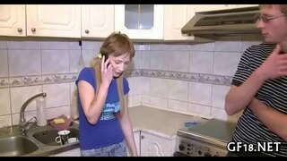 ���ુંદર ટીન hotty રહે છે doggy ફેશન